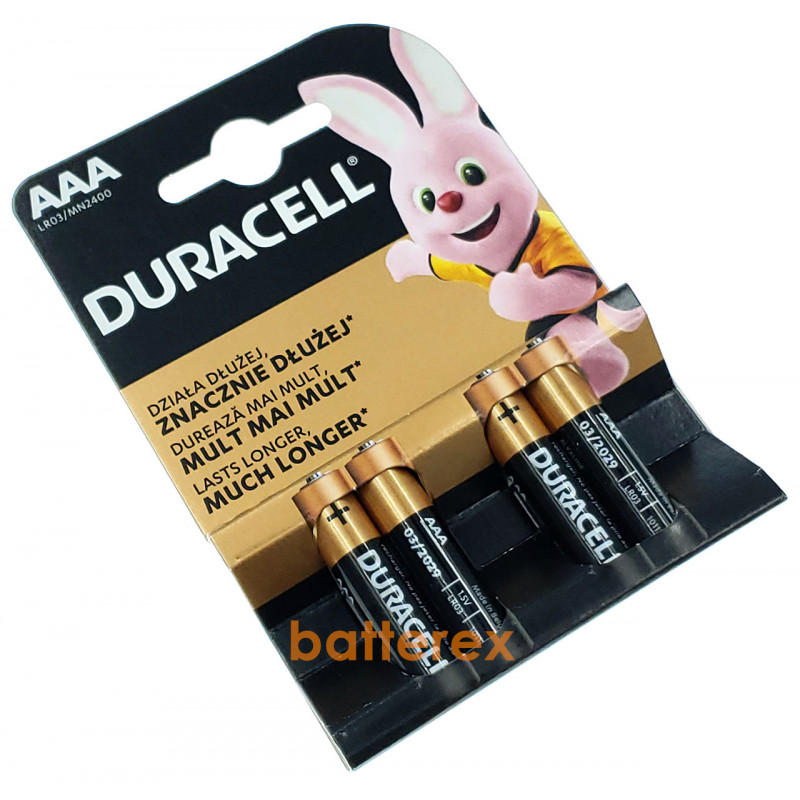 Батарейки АAА Alkaline Duracell LR03 1.5V - 4 шт. в блистере