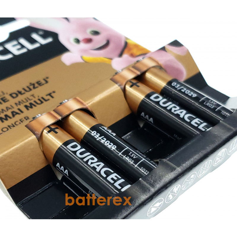 Батарейки АAА Alkaline Duracell LR03 1.5V - 4 шт. в блистере
