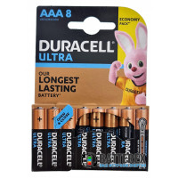 Батарейки АAА Alkaline Duracell Ultra Powercheck LR03 1.5V с проверкой уровня заряда - 8 шт. в блистере - экономичная упаковка!