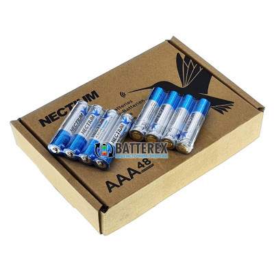 AАА Nectium Golden LR03 1.5V - батарейки ААА Alkaline с позолоченным контактом минус - упаковка 48 шт.
