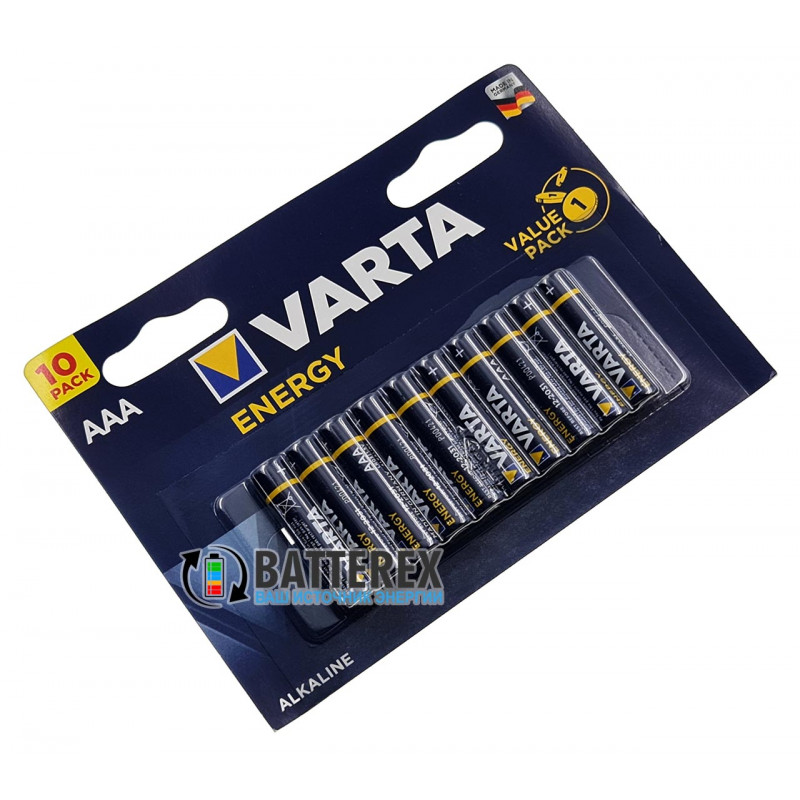 Батарейки щелочные ААА Varta Energy Alkaline LR03 1.5V блистер 10 шт.