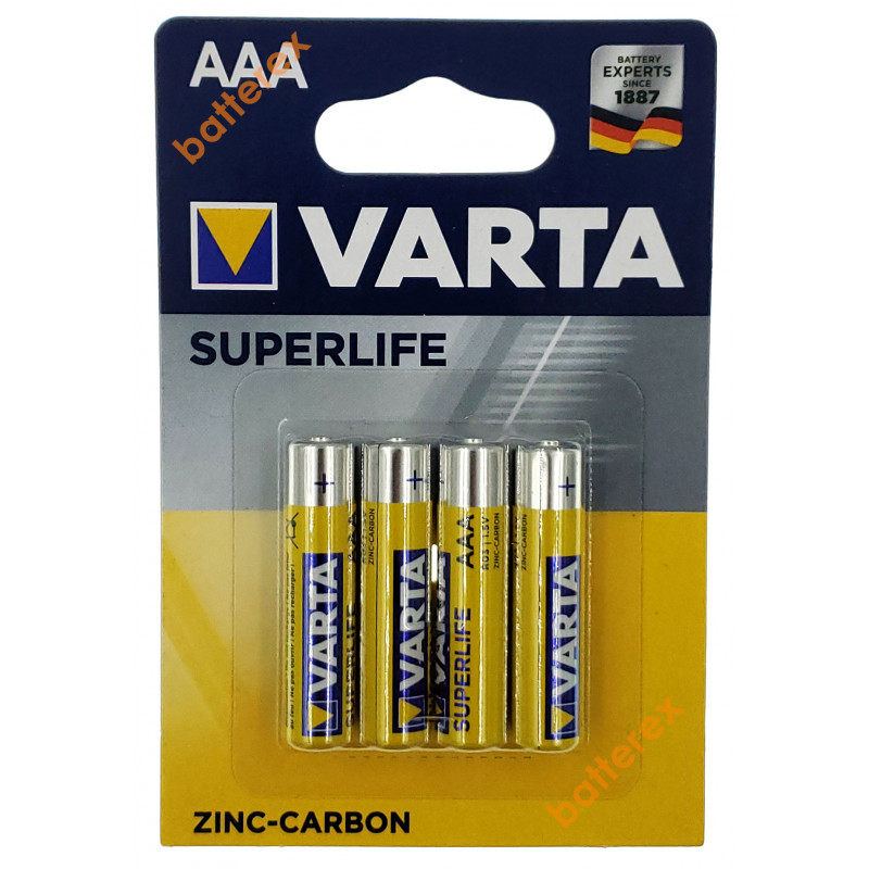 Батарейки АAА Varta Superlife Zinc-Carbon R03 1.5V - 4 шт. в блистере