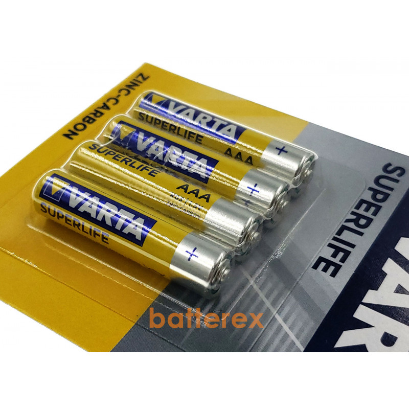 Батарейки АAА Varta Superlife Zinc-Carbon R03 1.5V - 4 шт. в блистере