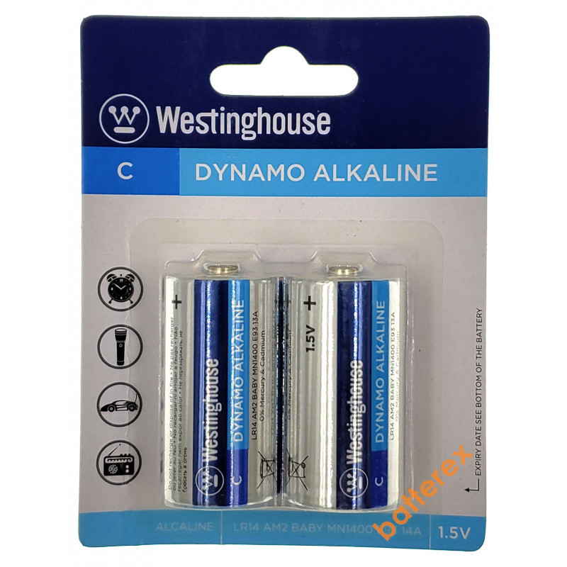 Батарейки C LR14 Westinghouse Dynamo Alkaline 1.5V - 2 шт. в блистере