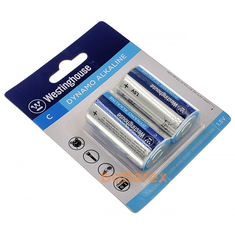 Батарейки C LR14 Westinghouse Dynamo Alkaline 1.5V - 2 шт. в блистере Батарейки C LR14 Westinghouse Dynamo Alkaline 1.5V - 2 шт. в блистере