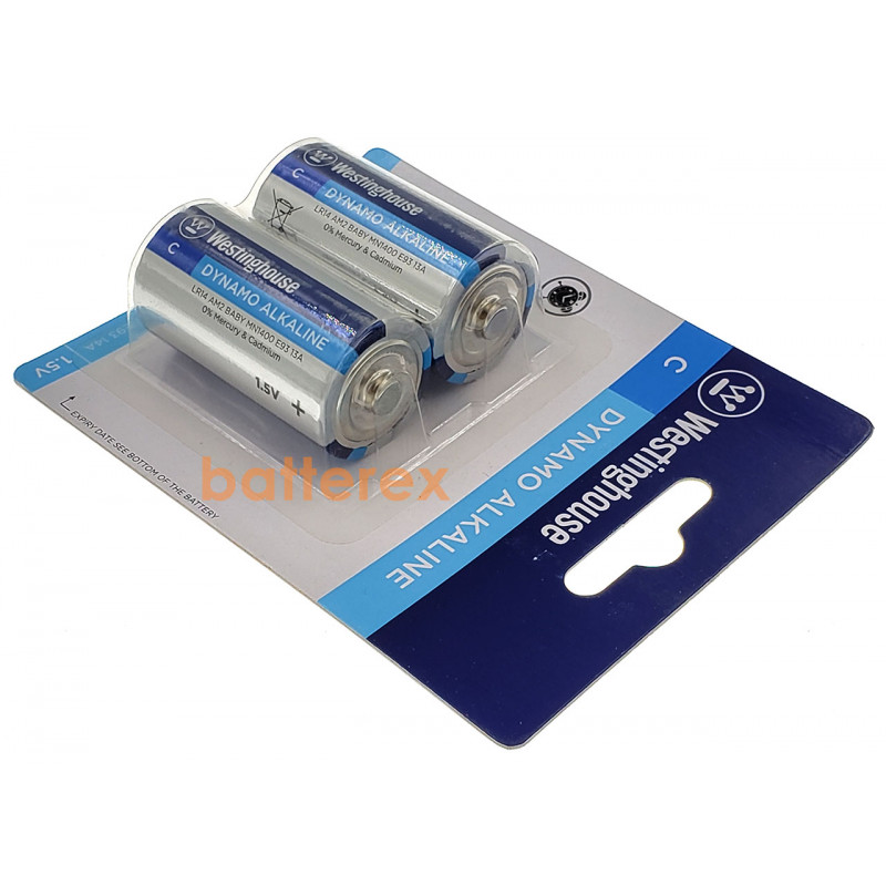 Батарейки C LR14 Westinghouse Dynamo Alkaline 1.5V - 2 шт. в блистере Батарейки C LR14 Westinghouse Dynamo Alkaline 1.5V - 2 шт. в блистере
