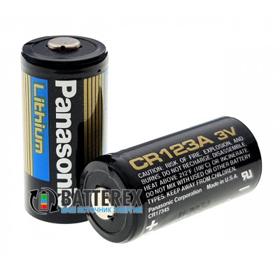 Батарейка CR123A Panasonic Lithium 3V промышленная Made in USA