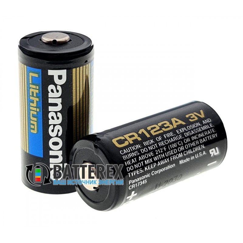 Батарейка CR123A Panasonic Lithium 3V промышленная - Made in USA