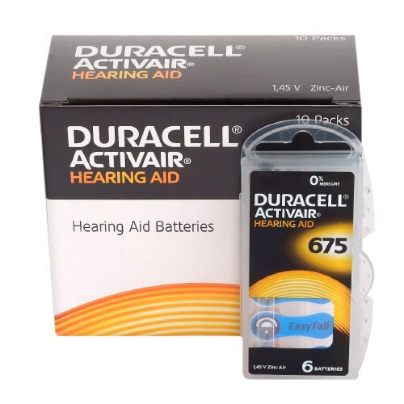 Слуховые батарейки Duracell Activair 675 PR44 - 6 шт. в блистере Слуховые батарейки Duracell Activair 675 PR44 - 6 шт. в блистере