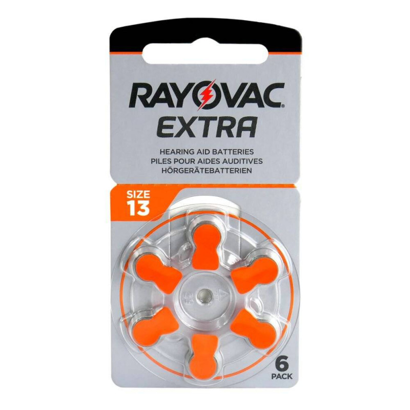Батарейки Rayovac Extra 13 PR48 для слуховых аппаратов - 6 шт. в блистере