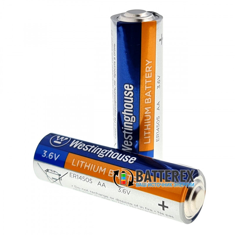 Батарейка литиевая 14505 AA ER14505 Westinghouse 3.6V LiSOCl2 (+выводы под пайку под заказ)