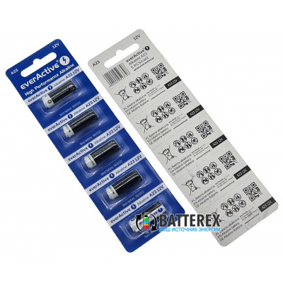 Батарейка А23 Everactive Alkaline 12V (LRV08, LR23A, А21, 1811A)