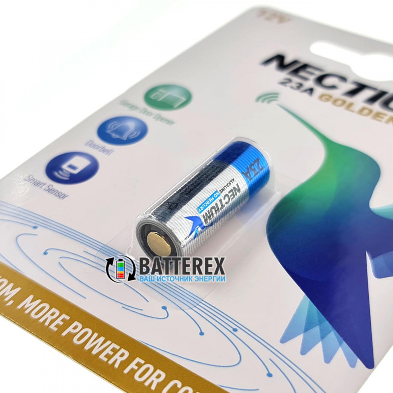 Батарейка А23 Nectium Golden Alkaline 12V (12 вольт) с позолоченным контактом минус