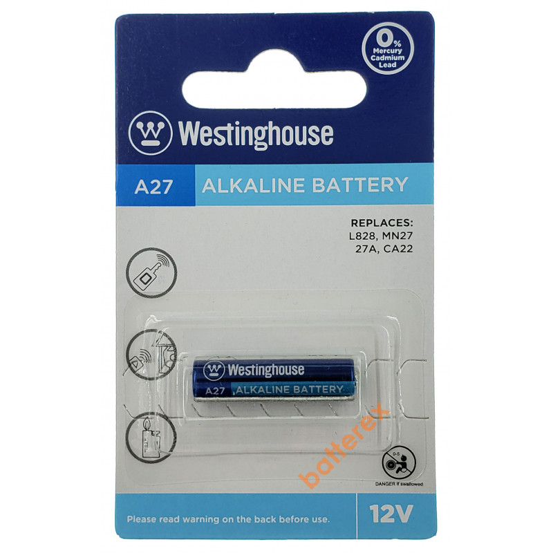 Батарейка A27 Westinghouse Alkaline 12V (12 вольт) - типоразмеры 27A, CA27, L828, MN27