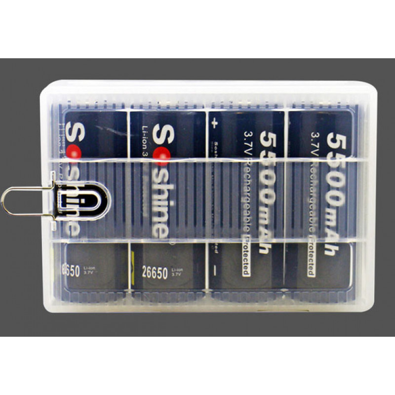 Пластиковый бокс на 4 аккумулятора 26650 Soshine SBC-021 Пластиковый бокс на 4 аккумулятора 26650 Soshine SBC-021