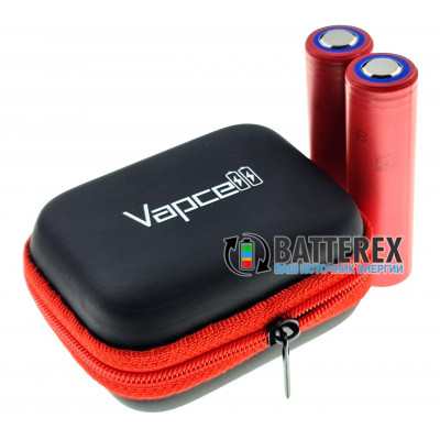 Vapcell VPC-02 black/red - чехол на змейке для аккумуляторов или аксессуаров (чёрный/красный)