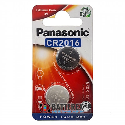 Батарейка CR2016 Panasonic Lithium Power 3V - 2 шт. в блистере