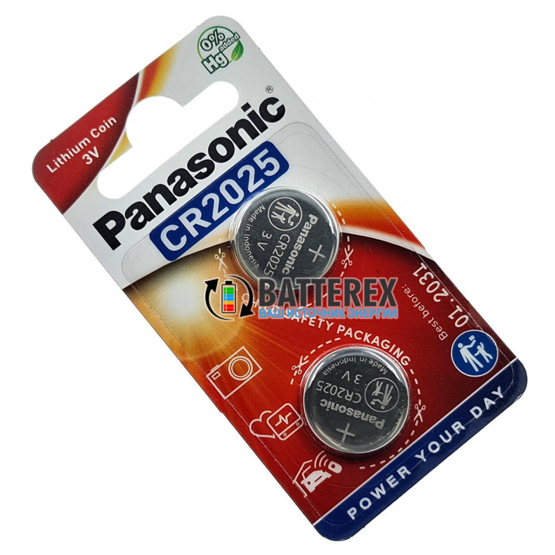 Батарейка CR2025 Panasonic Lithium Power 3V - 2 шт. в блистере Батарейка CR2025 Panasonic Lithium Power 3V - 2 шт. в блистере