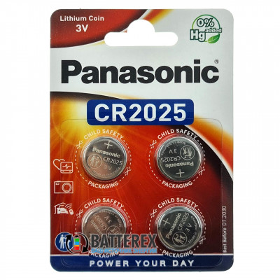 Батарейка CR2025 Panasonic Lithium Power 3V - 4 шт. в блистере