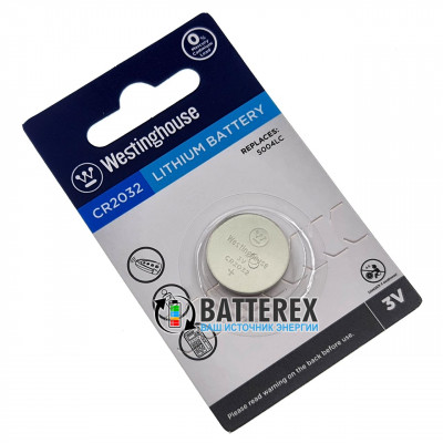 Батарейка CR2032 Westinghouse Lithium Battery 3V - 1 шт. в блистере Батарейка CR2032 Westinghouse Lithium Battery 3V - 1 шт. в блистере