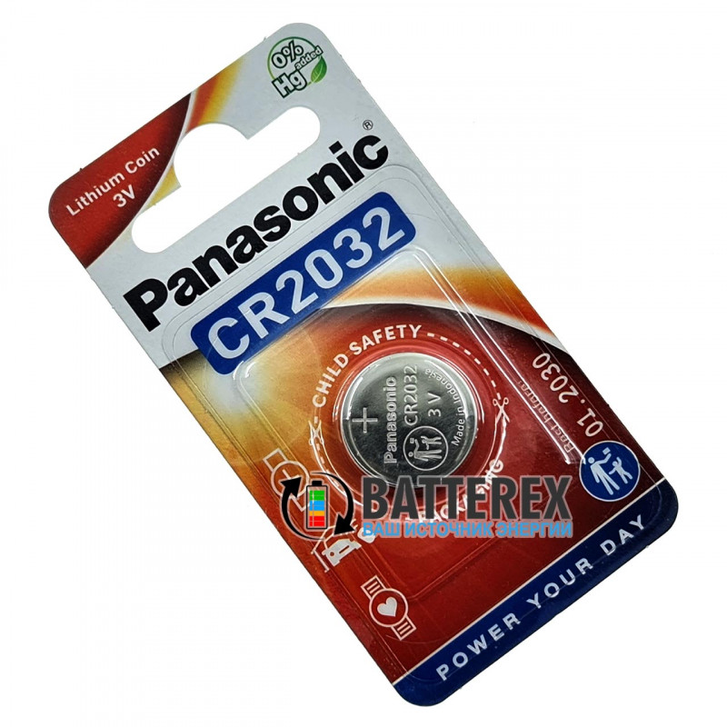 Батарейка литиевая CR2032 Panasonic Lithium Power 3V - 1 шт. в блистере