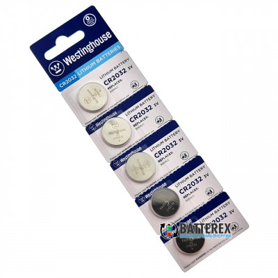 Батарейка CR2032 Westinghouse Lithium Battery 3V - 5 шт. в блистере Батарейка CR2032 Westinghouse Lithium Battery 3V - 5 шт. в блистере