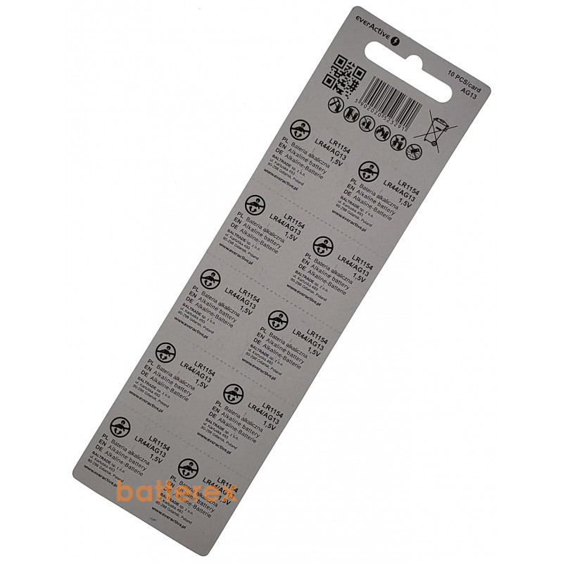 Alkaline батарейка LR44 Everactive 1,5V (AG13 A76 G13 357 SR44 L1154) Alkaline батарейка LR44 Everactive 1,5V (AG13 A76 G13 357 SR44 L1154)