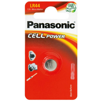 Батарейка LR44 Panasonic Cell Power 1.5V Micro Alkaline (AG13, G13, A76, RW82, L1154, V13GA)
