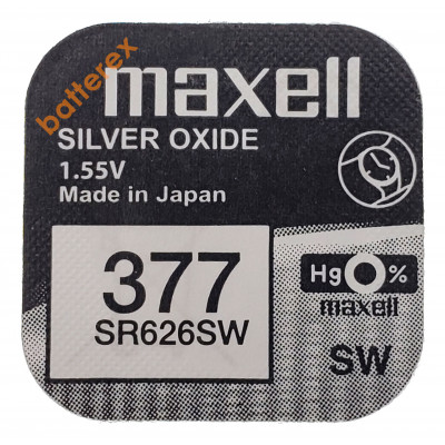 Батарейка 377 SR626SW AG4 Maxell Silver Oxide 1,55V Made in Japan