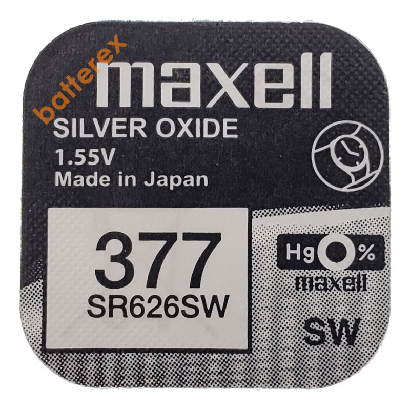 Батарейка 377 SR626SW Maxell Silver Oxide 1,55V Made in Japan