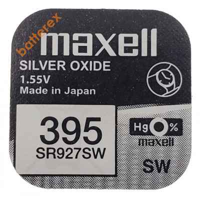 Батарейка 395 SR927SW AG7 Maxell Silver Oxide 1,55V Made in Japan