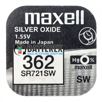 Батарейка 362 SR721SW Maxell Silver Oxide 1,55V Made in Japan