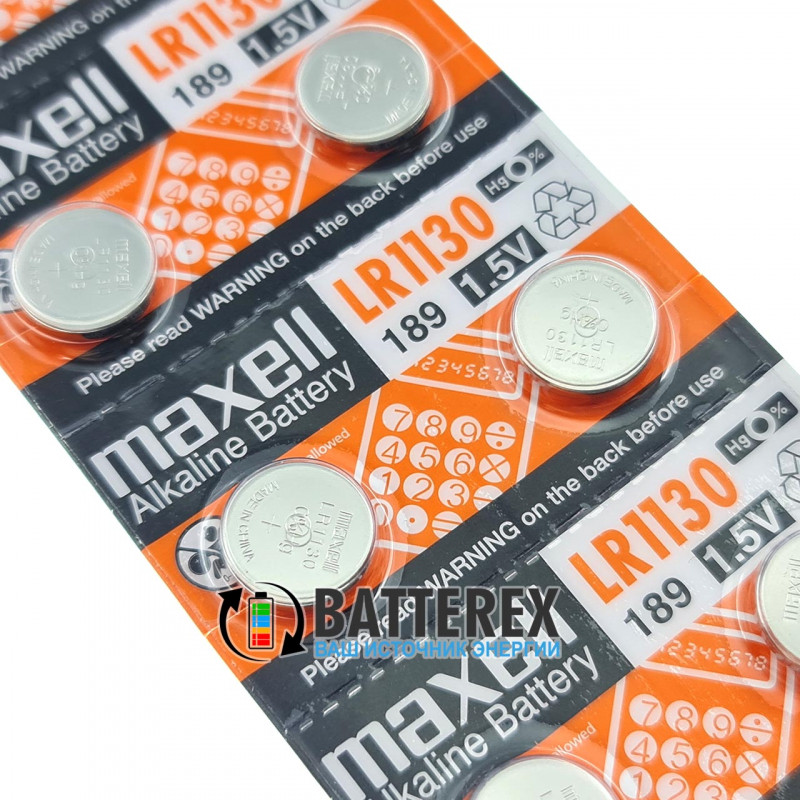 Alkaline батарейка LR54 LR1130 AG10 Maxell Everactive 1,5V Alkaline батарейка LR54 LR1130 AG10 Maxell Everactive 1,5V