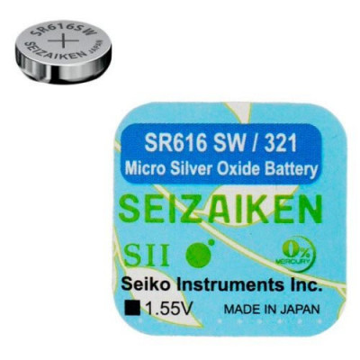 Батарейка 321 SR616SW Seizaiken Silver Oxide 1,55V Made in Japan