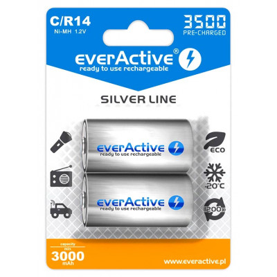 Аккумулятор C R14 Everactive 3500mah с низким саморазрядом - цена за 1 шт.