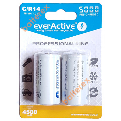 Аккумулятор C R14 Everactive 5000 mah Ready to use (цена за 1 шт.)