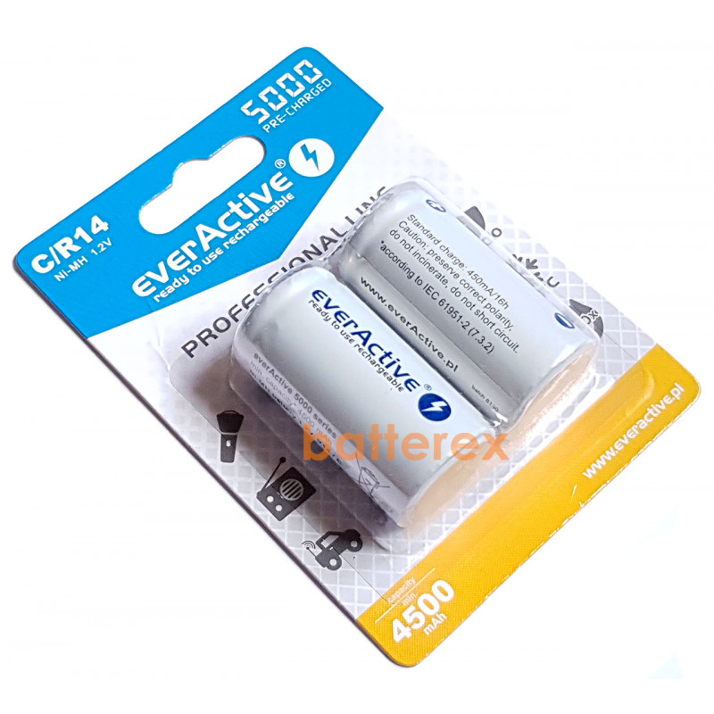 Аккумулятор C R14 Everactive 5000 mah Ready to use - поштучно от 1 шт.
