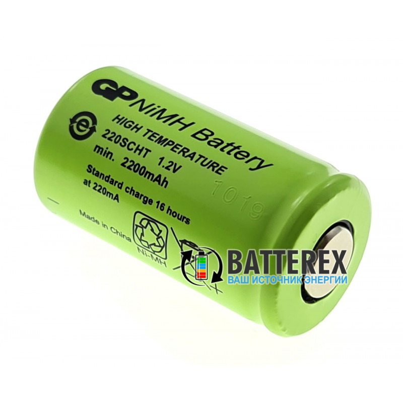 Аккумулятор промышленный SC GP 220SCHT NiMH 2200mah Flat Top с плоским контактом Плюс Аккумулятор промышленный SC GP 220SCHT NiMH 2200mah Flat Top с плоским контактом Плюс