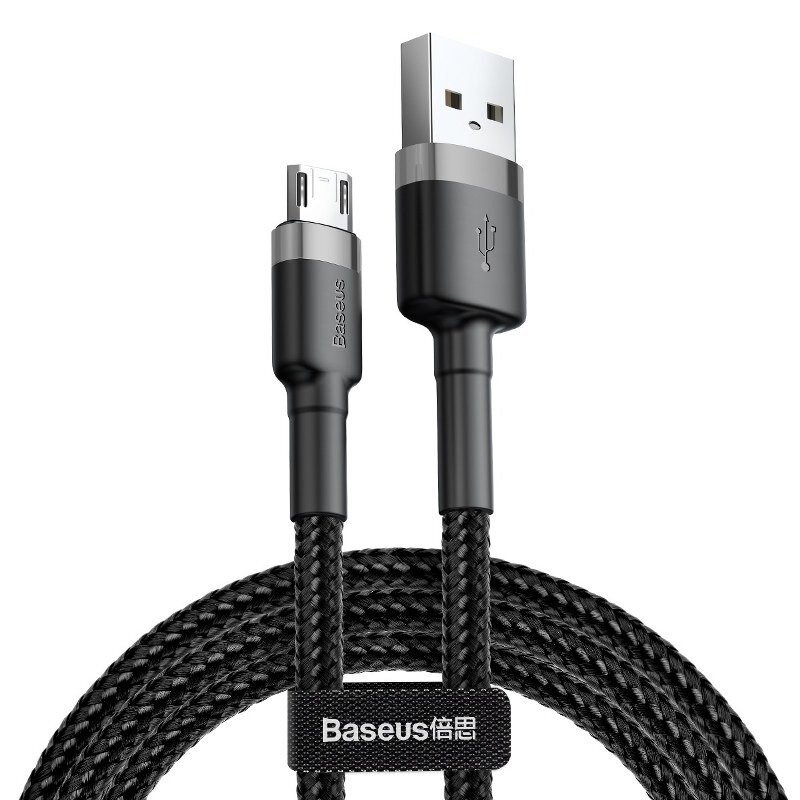 Кабель Baseus Cafule CAMKLF-HG1 USB - micro USB 2A - длина 3м - чёрный/серый