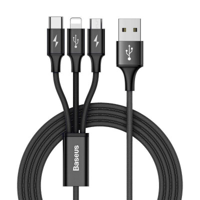 Кабель 3-в-1 Baseus CAMLT-SU01 USB - Type-C - Lightning - microUSB - длина 120см