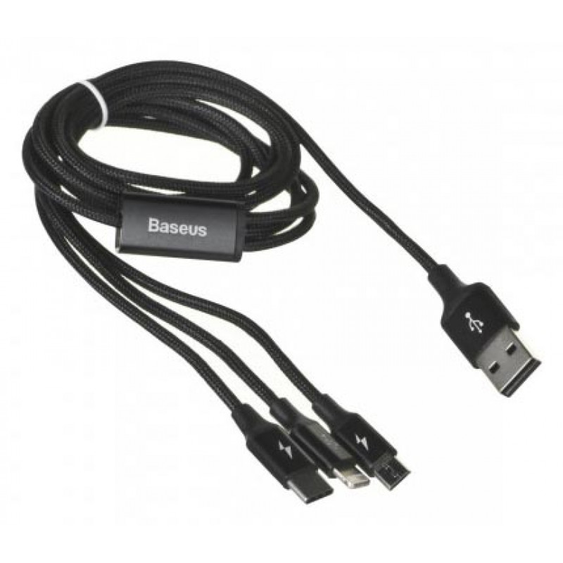 Кабель 3-в-1 Baseus CAMLT-SU01 USB - Type-C - Lightning - microUSB - длина 120см