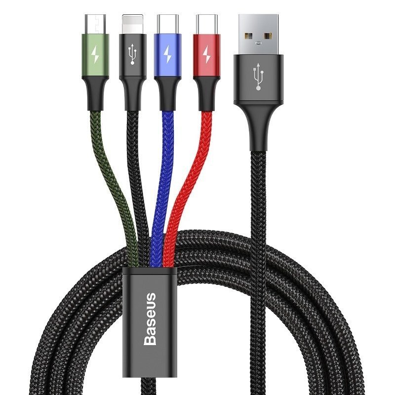 Кабель USB 4-в-1 Baseus Rapid CA1T4-B01 USB - 2xType-C - Lightning - microUSB - длина 120см