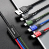 Кабель USB 4-в-1 Baseus Rapid CA1T4-B01 USB - 2xType-C - Lightning - microUSB - длина 120см Кабель USB 4-в-1 Baseus Rapid CA1T4-B01 USB - 2xType-C - Lightning - microUSB - длина 120см