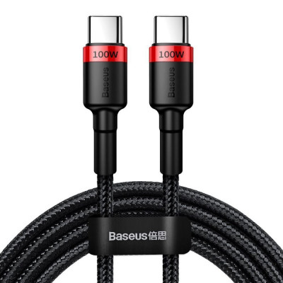 Кабель Baseus Cafule CATKLF-AL91 Type-C to Type-C QuickCharge 3.0 100W 5-20V 5A - длина 2м