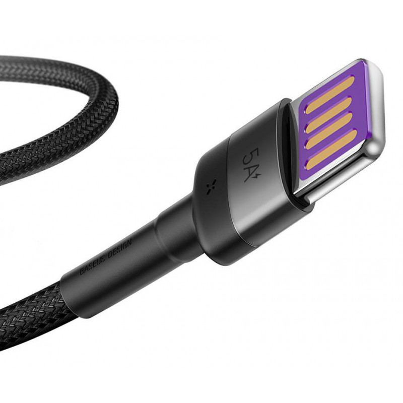 Кабель Baseus Cafule CATKLF-PG1 USB - Type-C 5A 40W - длина 1м Кабель Baseus Cafule CATKLF-PG1 USB - Type-C 5A 40W - длина 1м