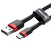 Кабель Baseus Cafule CATKLF-U91 USB - Type-C 2A - длина 3м - чёрный/красный