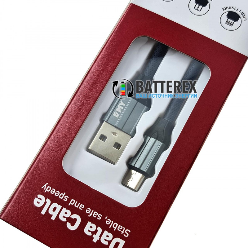 Высококачественный кабель EMY MY-732 USB AM - micro USB 2 метра для быстрой зарядки и передачи данных Высококачественный кабель EMY MY-732 USB AM - micro USB 2 метра для быстрой зарядки и передачи данных