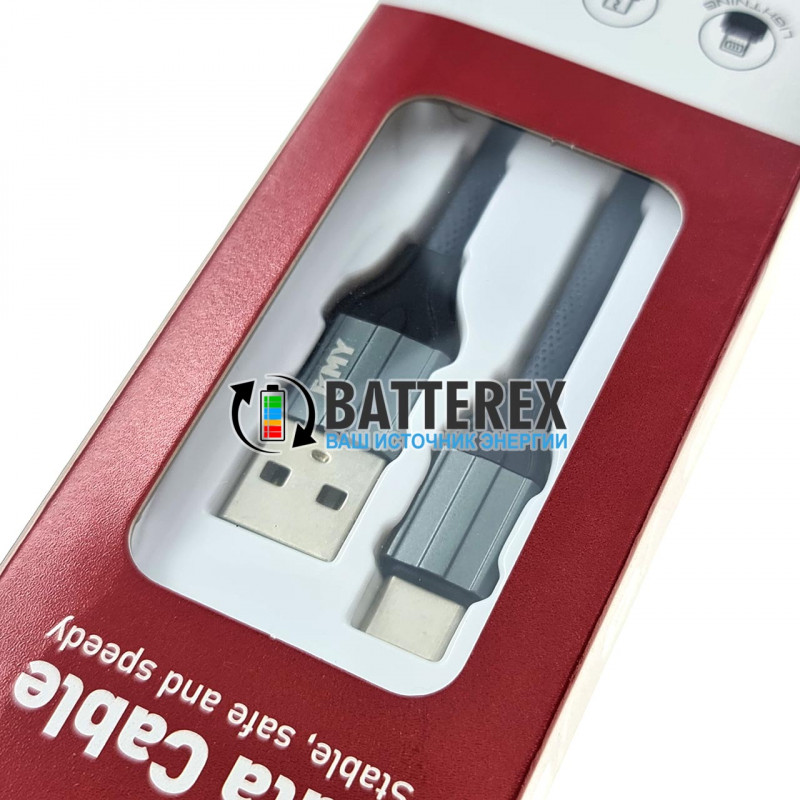 Высококачественный кабель EMY MY-732 USB AM - Type-C 2 метра для быстрой зарядки и передачи данных Высококачественный кабель EMY MY-732 USB AM - Type-C 2 метра для быстрой зарядки и передачи данных