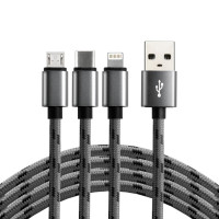 Кабель 3-в-1 Everactive CBB-1.2MCI USB - Type-C - Lightning - microUSB - длина 120см
