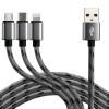 Универсальный кабель 3-в-1 Everactive USB - Type-C - Lightning - microUSB - длина 120см